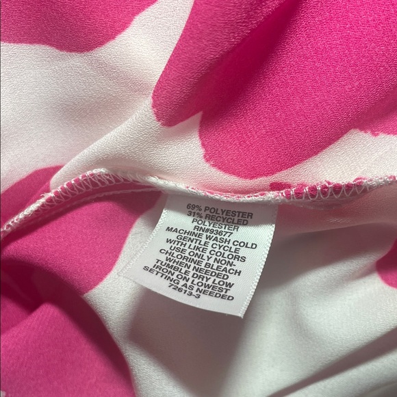 Liz Claiborne Pink Floral Button Down Blouse L - Picture 3 of 5